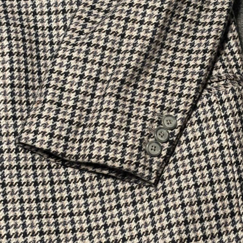 British Tailor Blazer Mens Large Gray Houndstooth Tweed Sport Coat Peter So - Picture 8 of 16